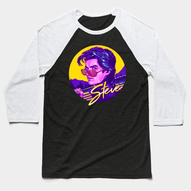 Official Stranger Things: King Steve 2.0 Baseball T-Shirt by zerobriant